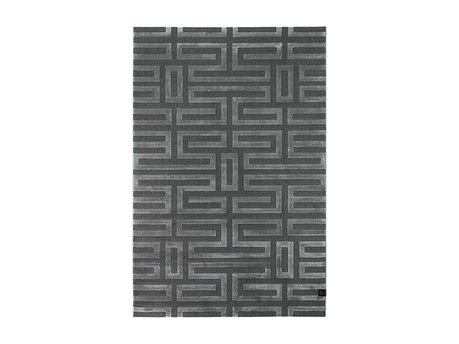 tapis chambre 160x230 tissé gris rectangle motif géométrique CONRAD