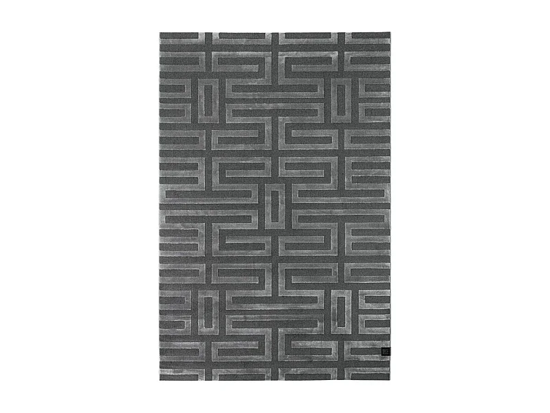 tapis chambre 160x230 tissé gris rectangle motif géométrique CONRAD