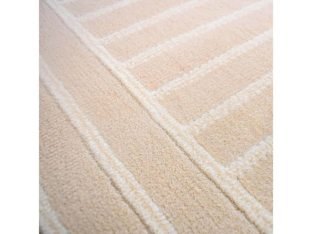 tappeto da soggiorno 120x170 intrecciato motivo geometrico rettangolo beige LYN49 ARCROL