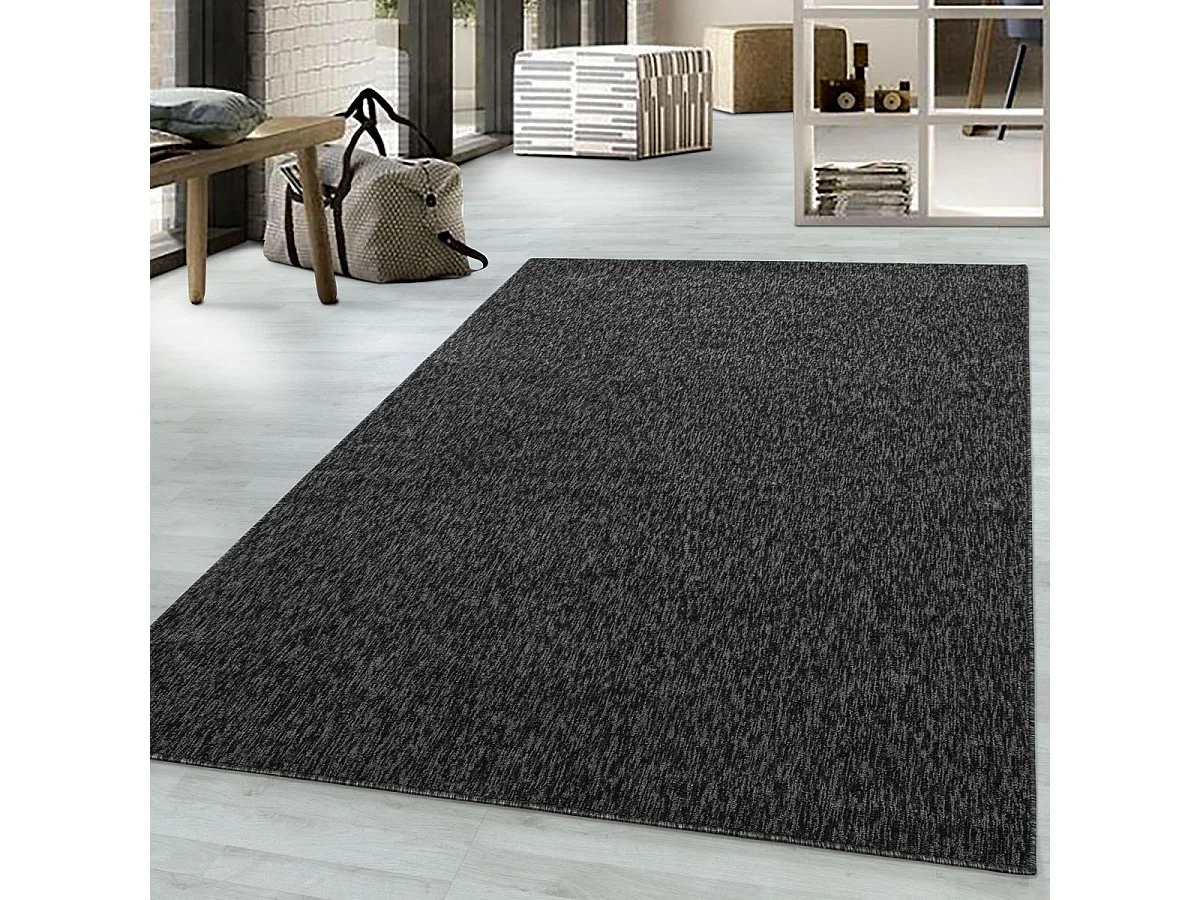 tapis salle de réception 280x370 tissé gris rectangle motif uni SAKRDA