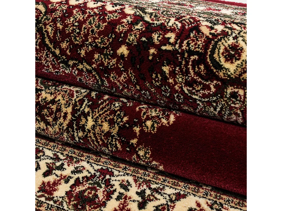 Tappeto orientale 160x230 rettangolo rosso intrecciato con motivi orientali BISKO 2