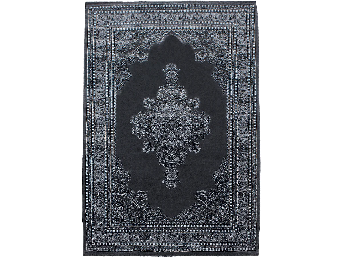 Tapis orient 160x230 rectangle gris tissé motifs orientaux BISKO 2