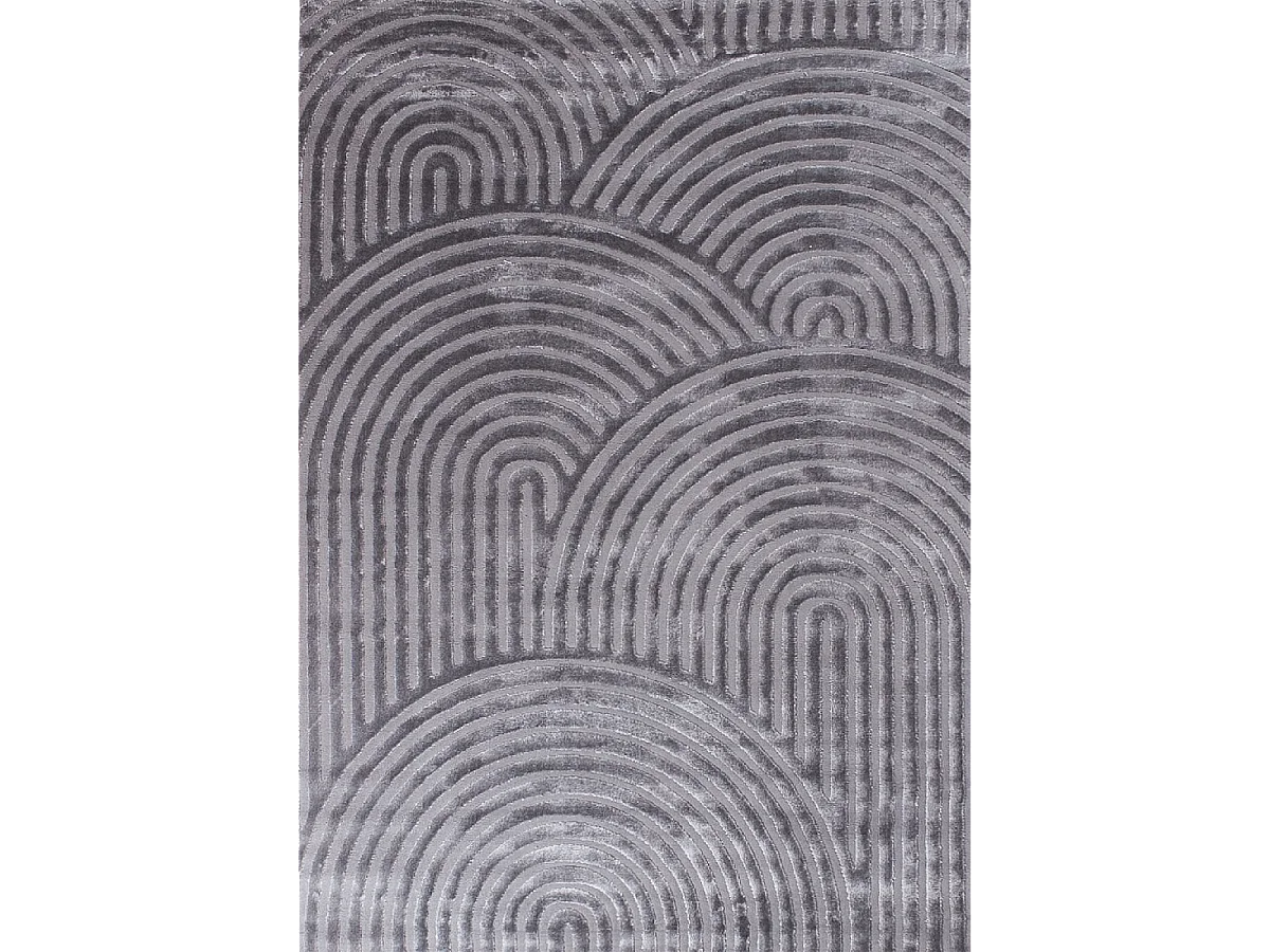tapis chambre 80x150 tissé gris rectangle motif géométrique CEROTEA