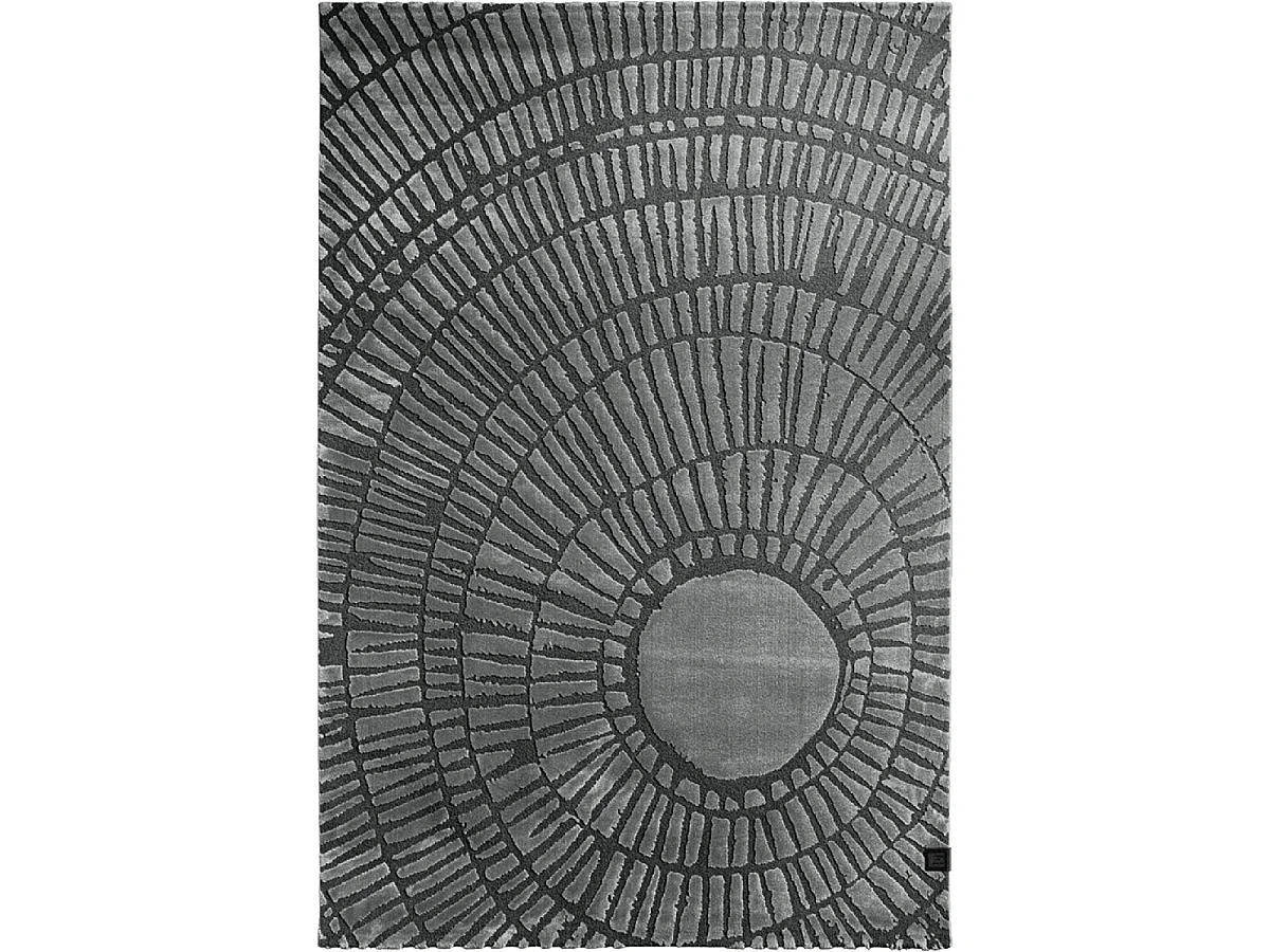 tapis chambre 160x230 tissé gris et noir rectangle motif géométrique TOSCANA