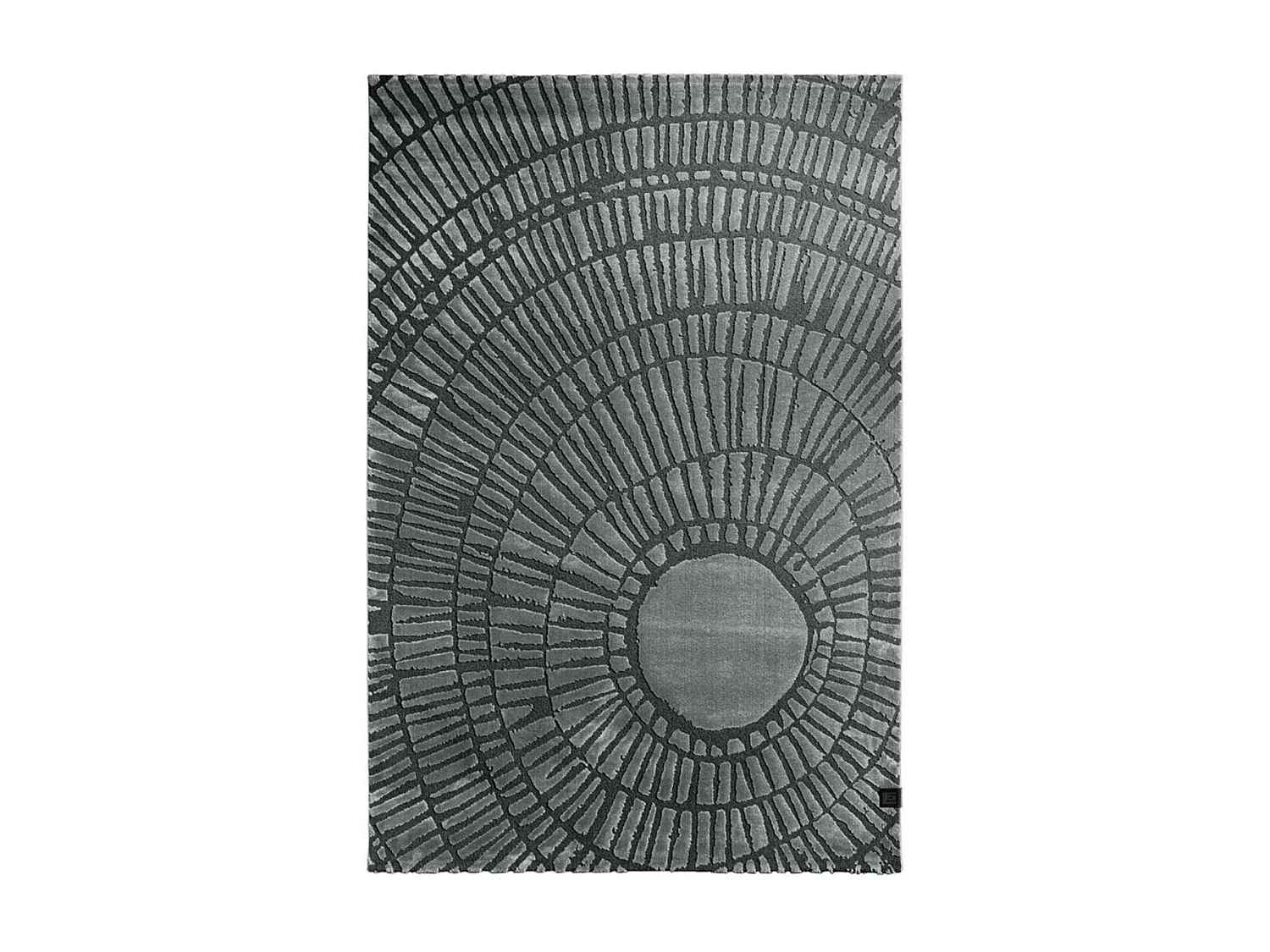 tapis chambre 160x230 tissé gris et noir rectangle motif géométrique TOSCANA