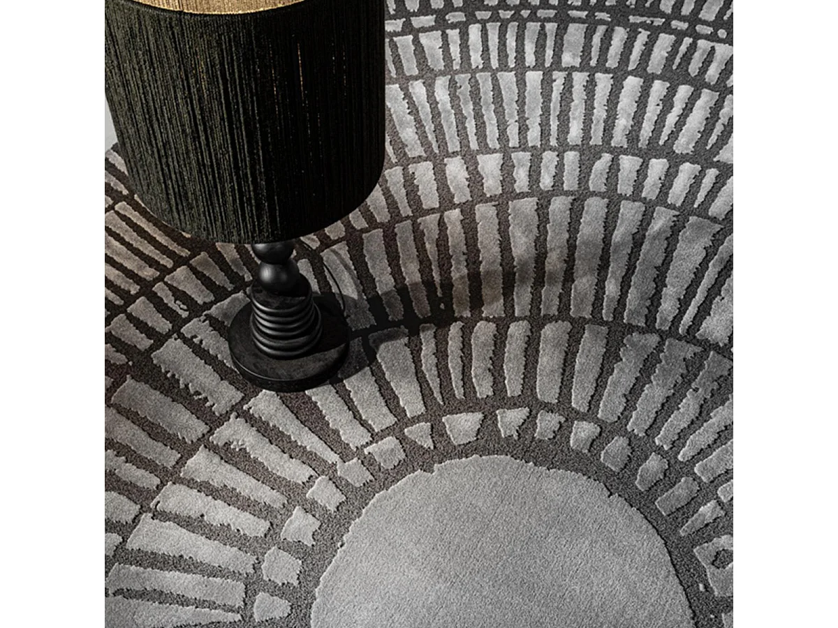 tapis chambre 160x230 tissé gris et noir rectangle motif géométrique TOSCANA