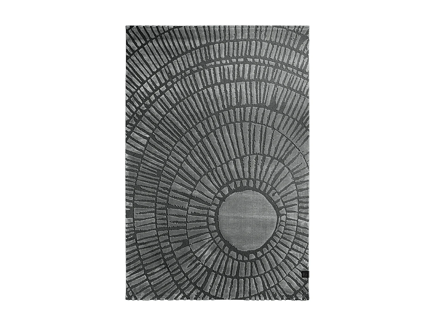 tapis chambre 160x230 tissé gris et noir rectangle motif géométrique TOSCANA