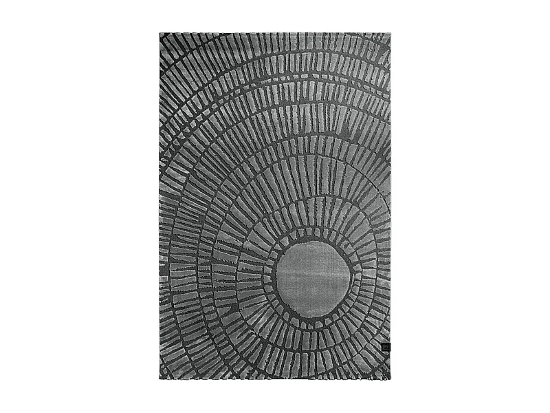 tapis chambre 160x230 tissé gris et noir rectangle motif géométrique TOSCANA