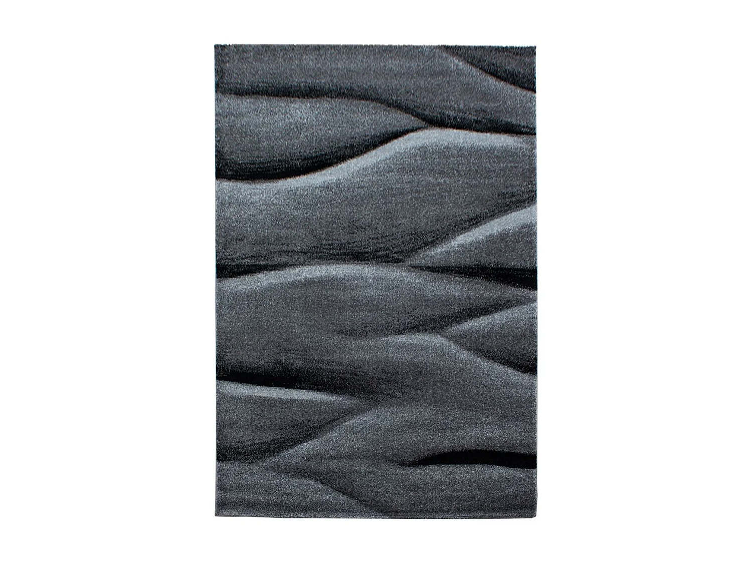 tapis entrée 80x150 tissé noir rectangle motif géométrique KARLAK