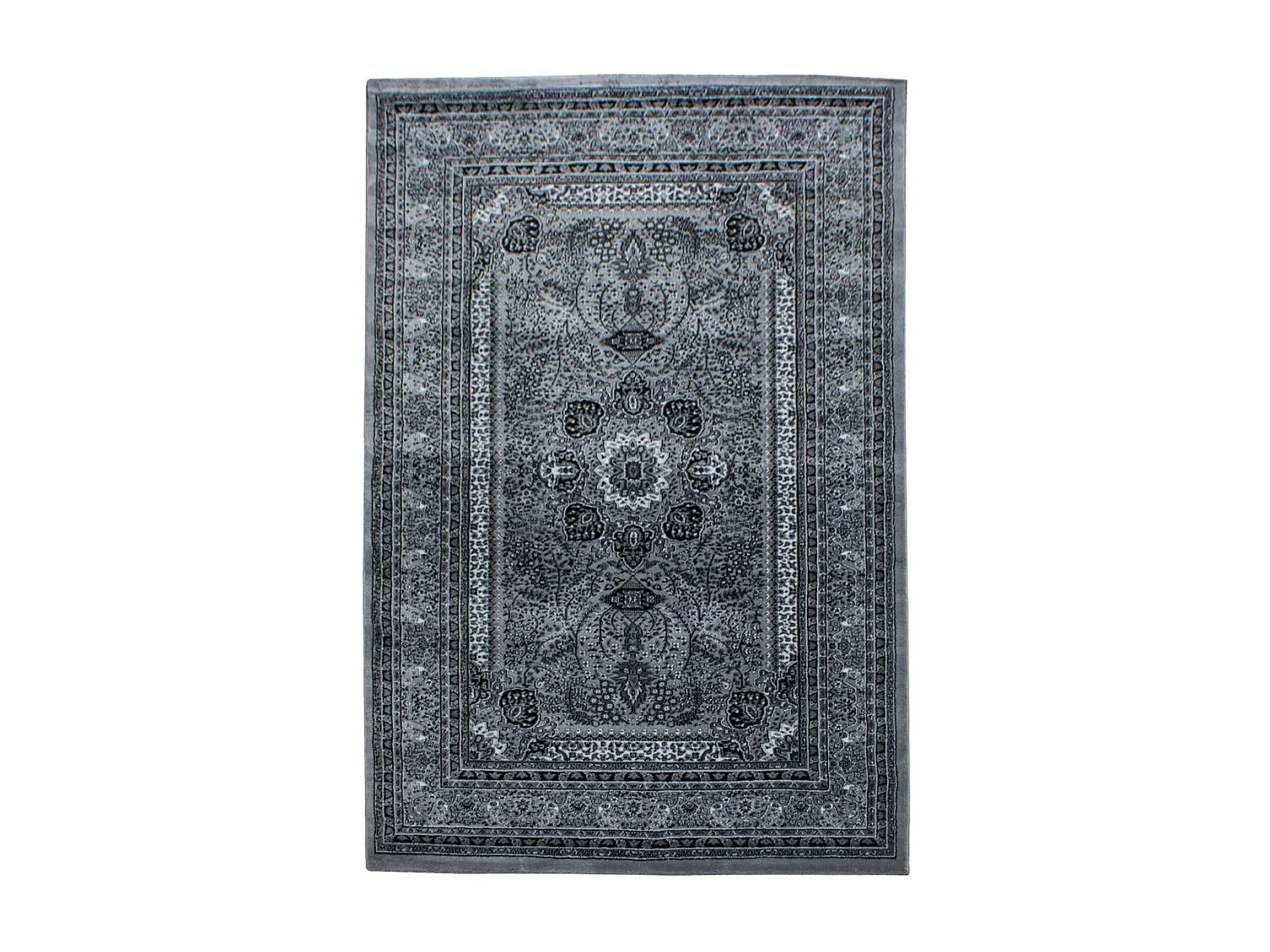 Tapis orient 160x230 rectangle gris tissé motifs orientaux BISKO