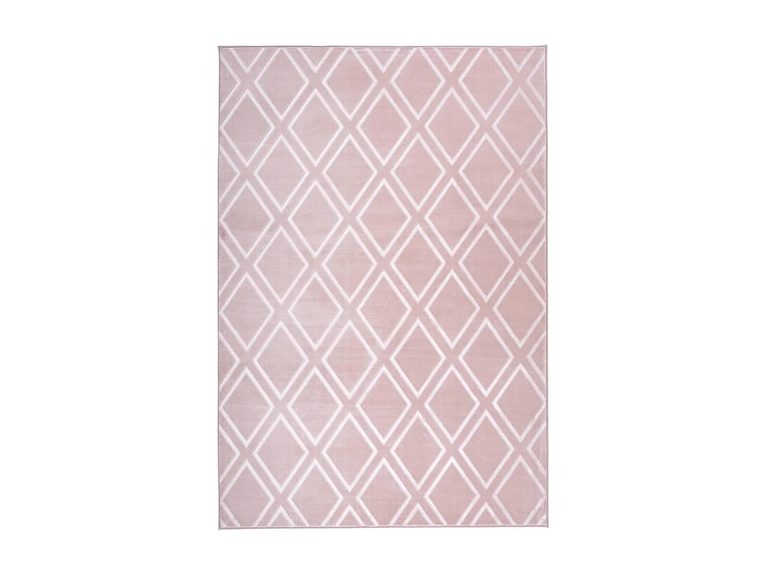 tapis couloir 80x300 tufté rose rectangle motif géométrique NOKAL 1
