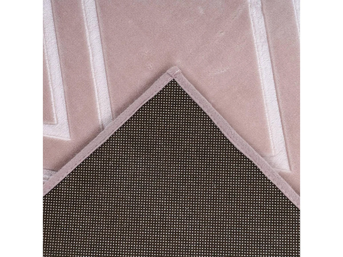 tapis couloir 80x300 tufté rose rectangle motif géométrique NOKAL 1