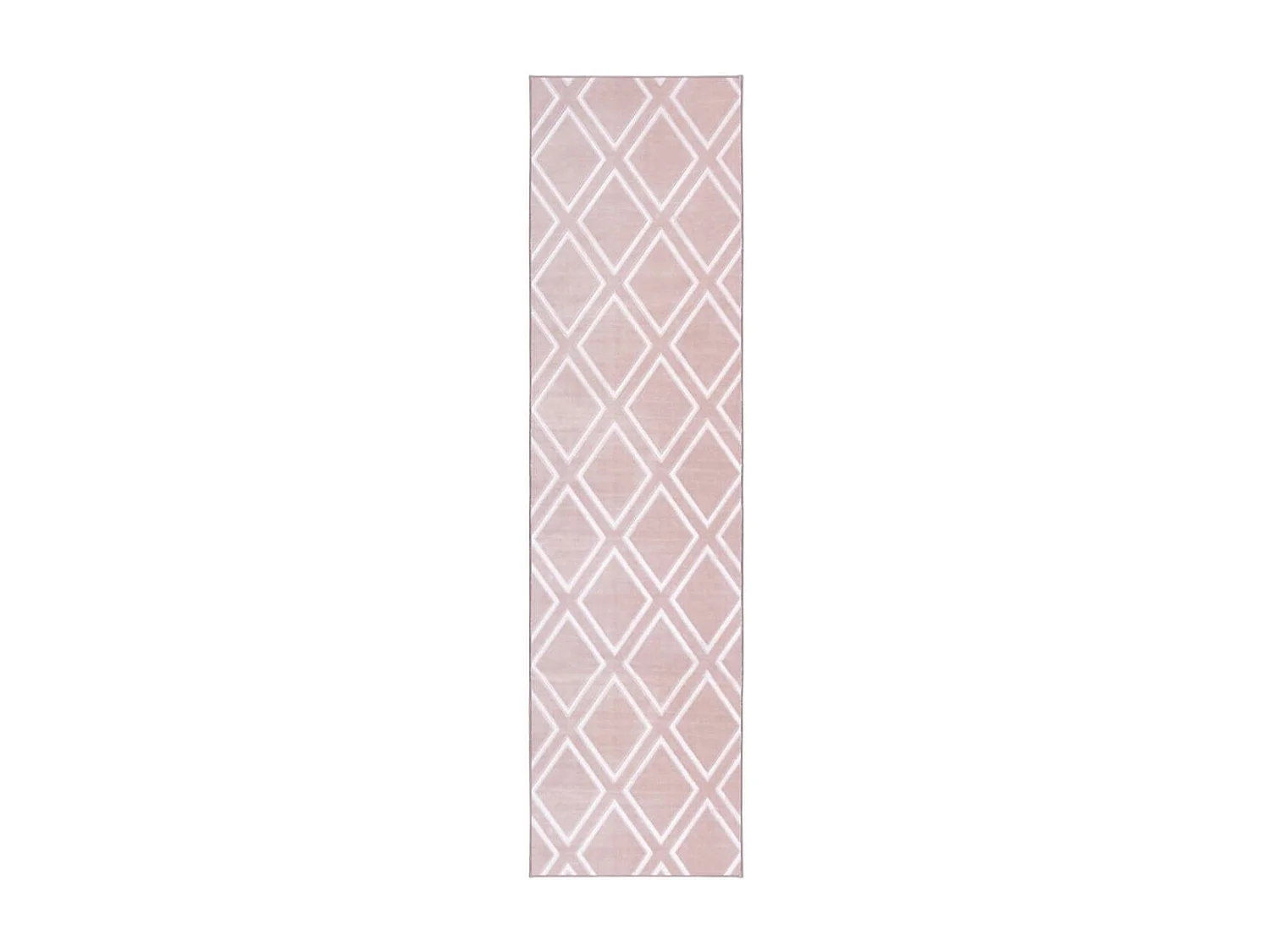 tapis couloir 80x300 tufté rose rectangle motif géométrique NOKAL 1