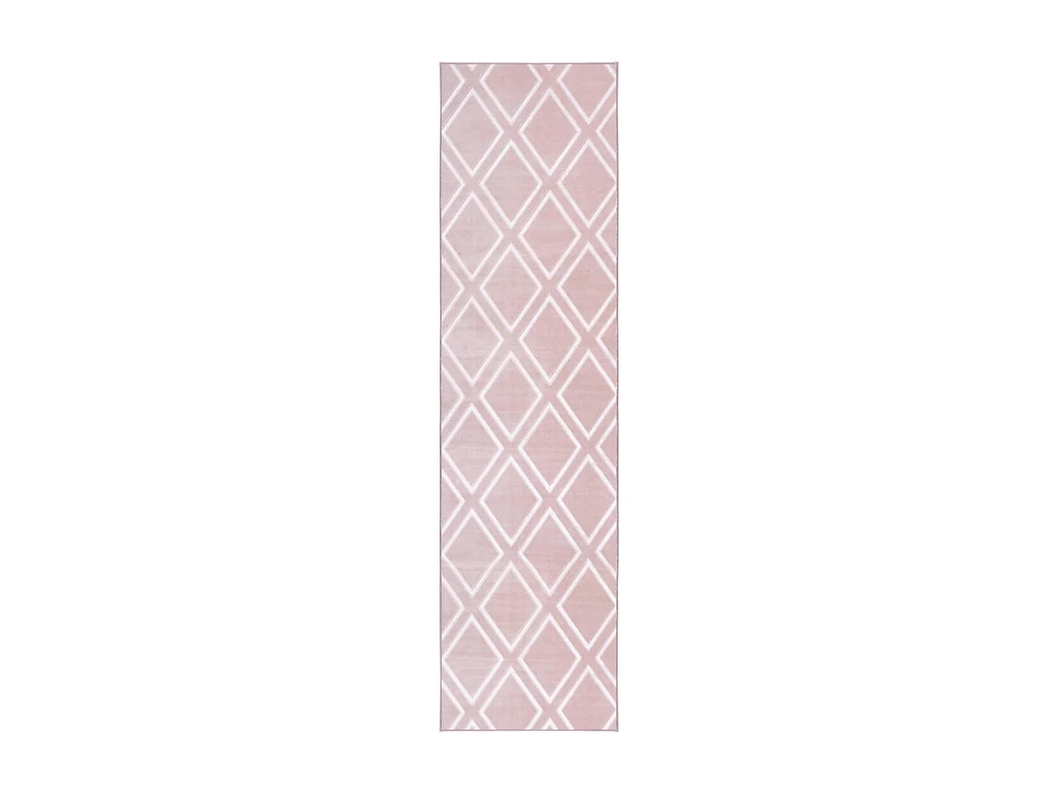 tappeto da ingresso 80x300 capitonnè motivo geometrico rettangolo rosa NOKAL 1