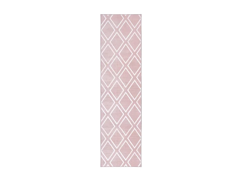 tappeto da ingresso 80x300 capitonnè motivo geometrico rettangolo rosa NOKAL 1