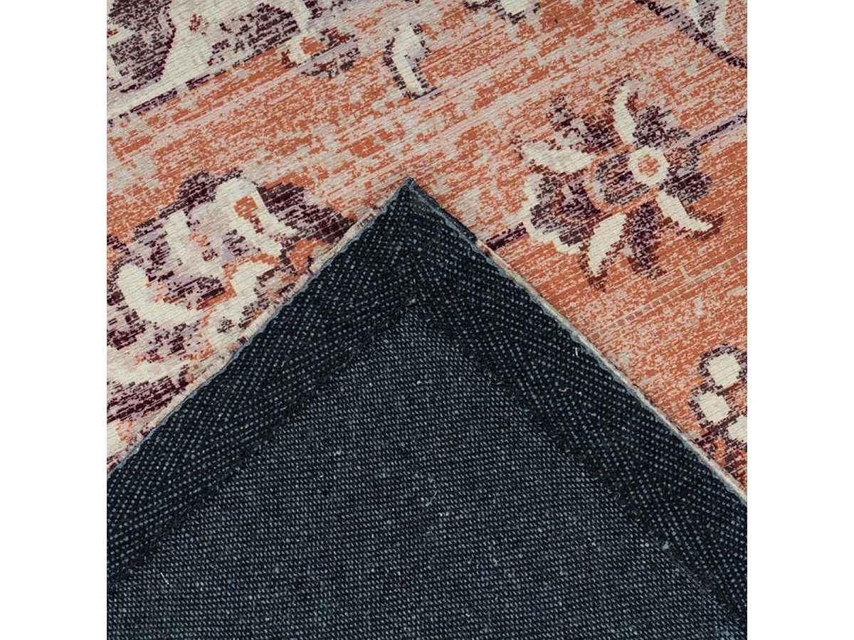 tapis chambre 120x170 tissé en coton rose et blanc rectangle DANDING