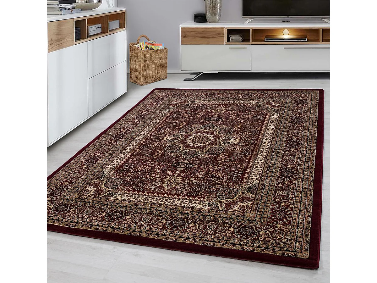 Tapis orient 160x230 rectangle rouge tissé motifs orientaux BISKO