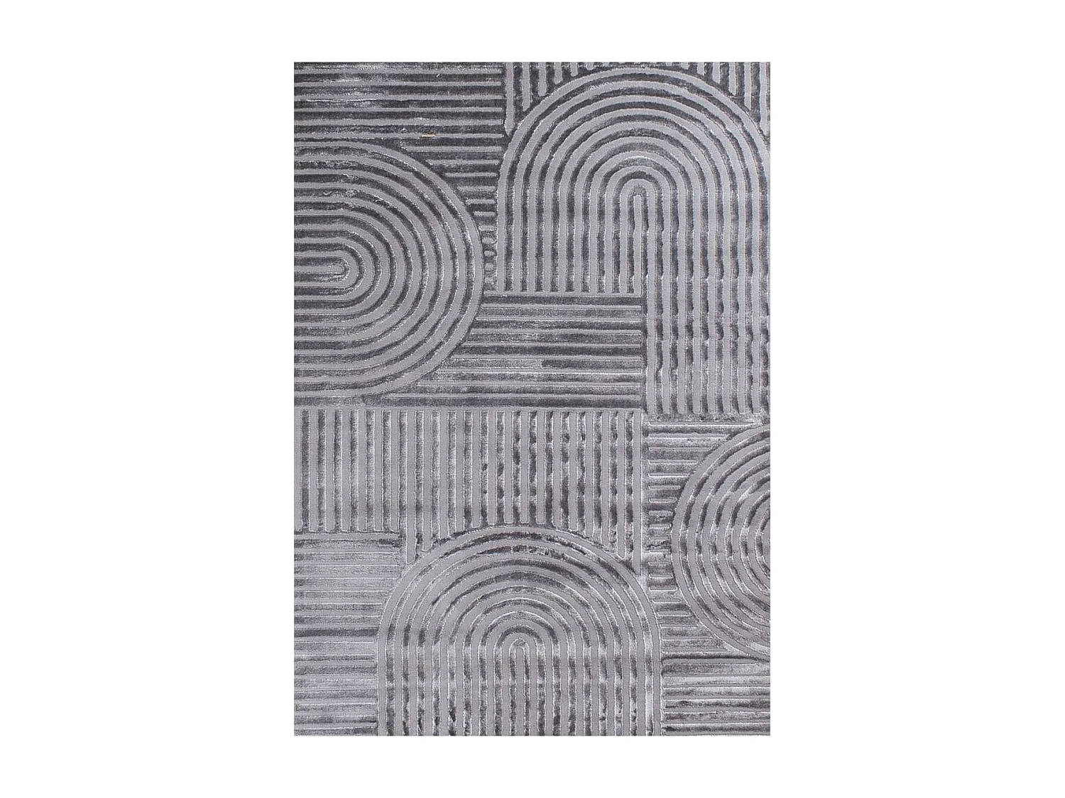 tapis salon 120x160 tissé gris rectangle motif géométrique CERABI