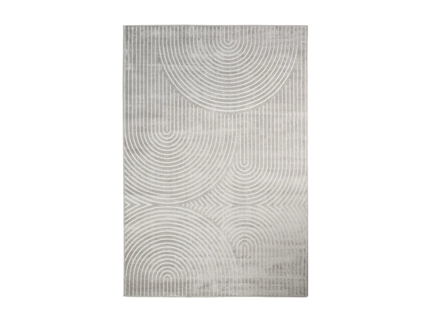 tapis salon 200x290 tissé en viscose taupe et crème rectangle motif abstrait OLAN