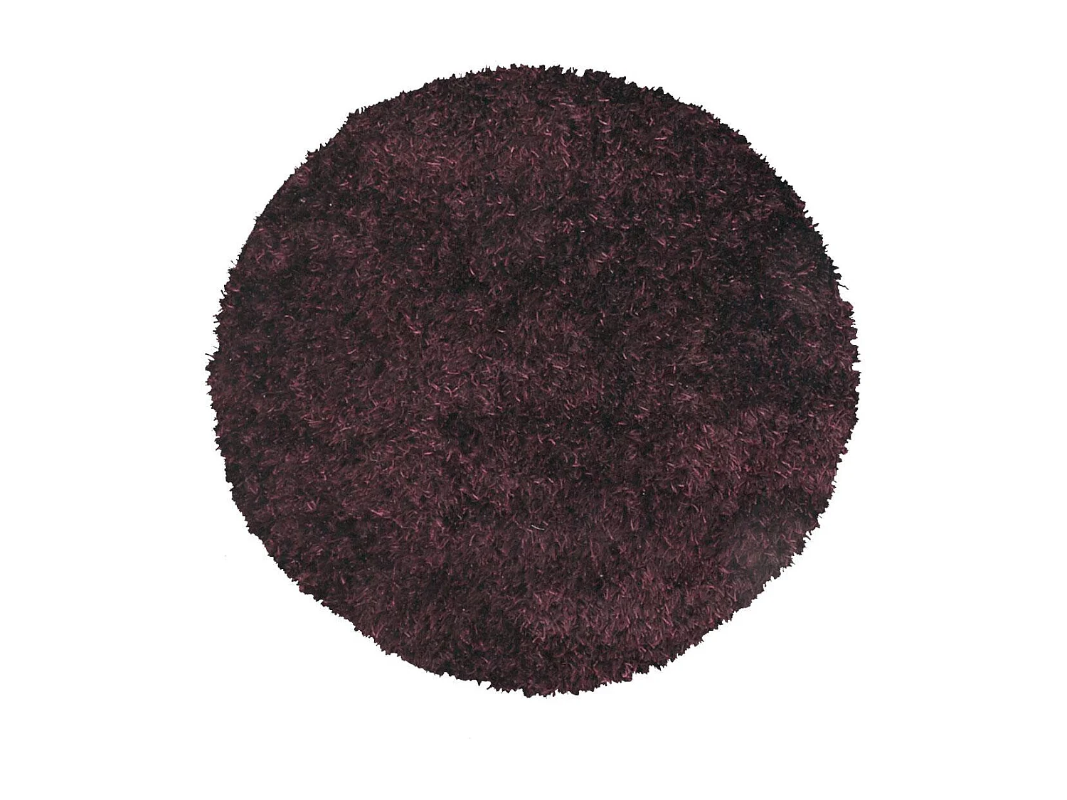 Tappeto Shaggy Ø140cm rotondo fatto a mano viola tinta unita MALAIDORY