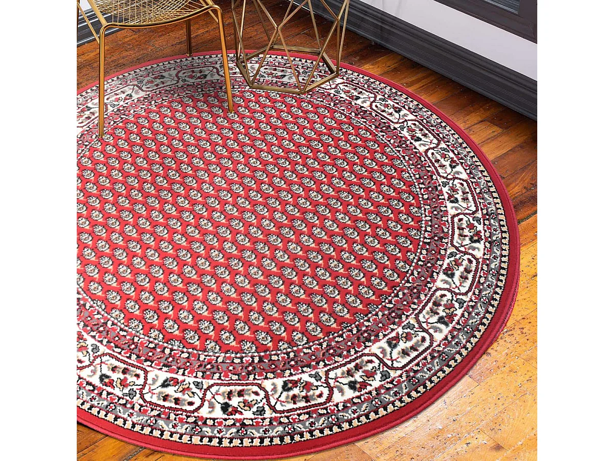 Tapis rond Ø160cm tissé motif oriental pour salon LYN49 ORION