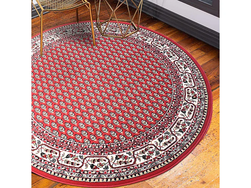 Tapis rond Ø160cm tissé motif oriental pour salon LYN49 ORION