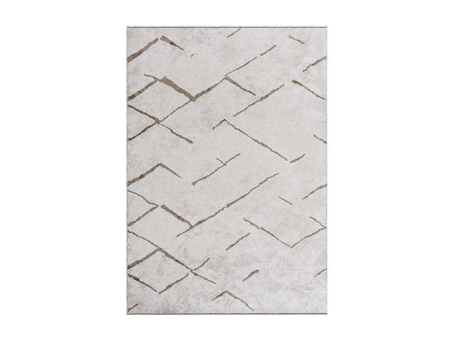 Tapis kilim 240x300 rectangle tissé en coton crème motif simple UNIRIPE