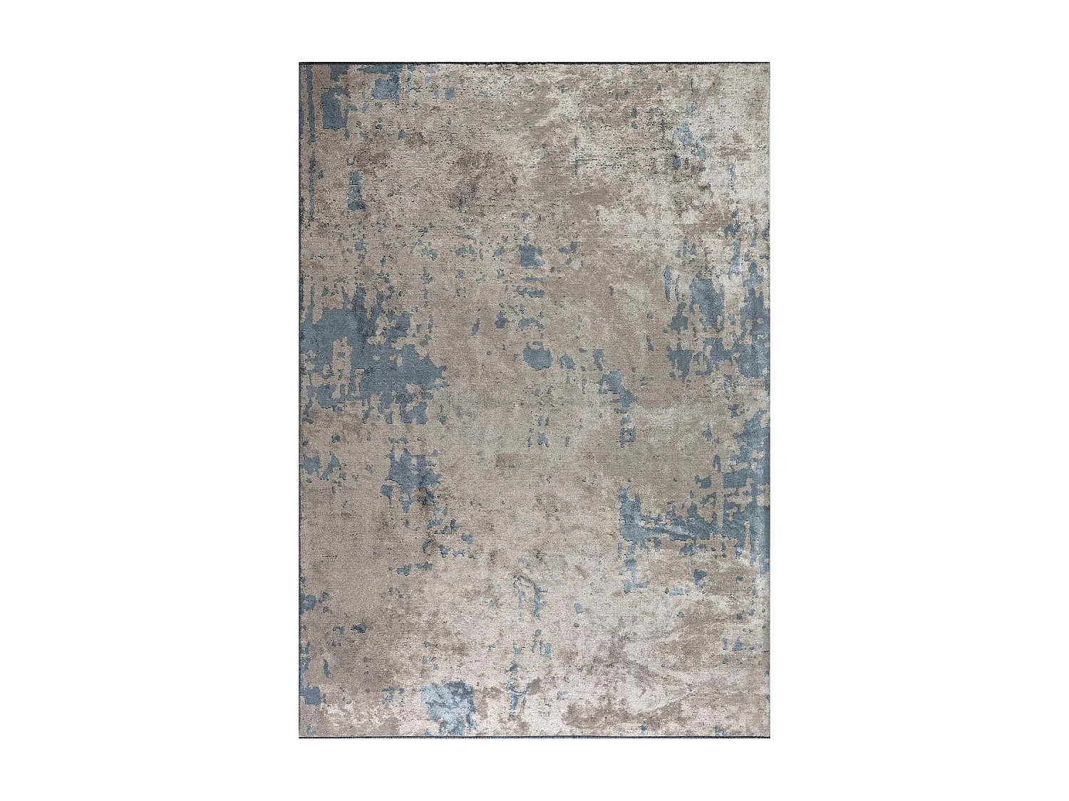 Tappeto Kilim 240x340 rettangolo intrecciato in cotone grigio e blu a fantasia astratta
