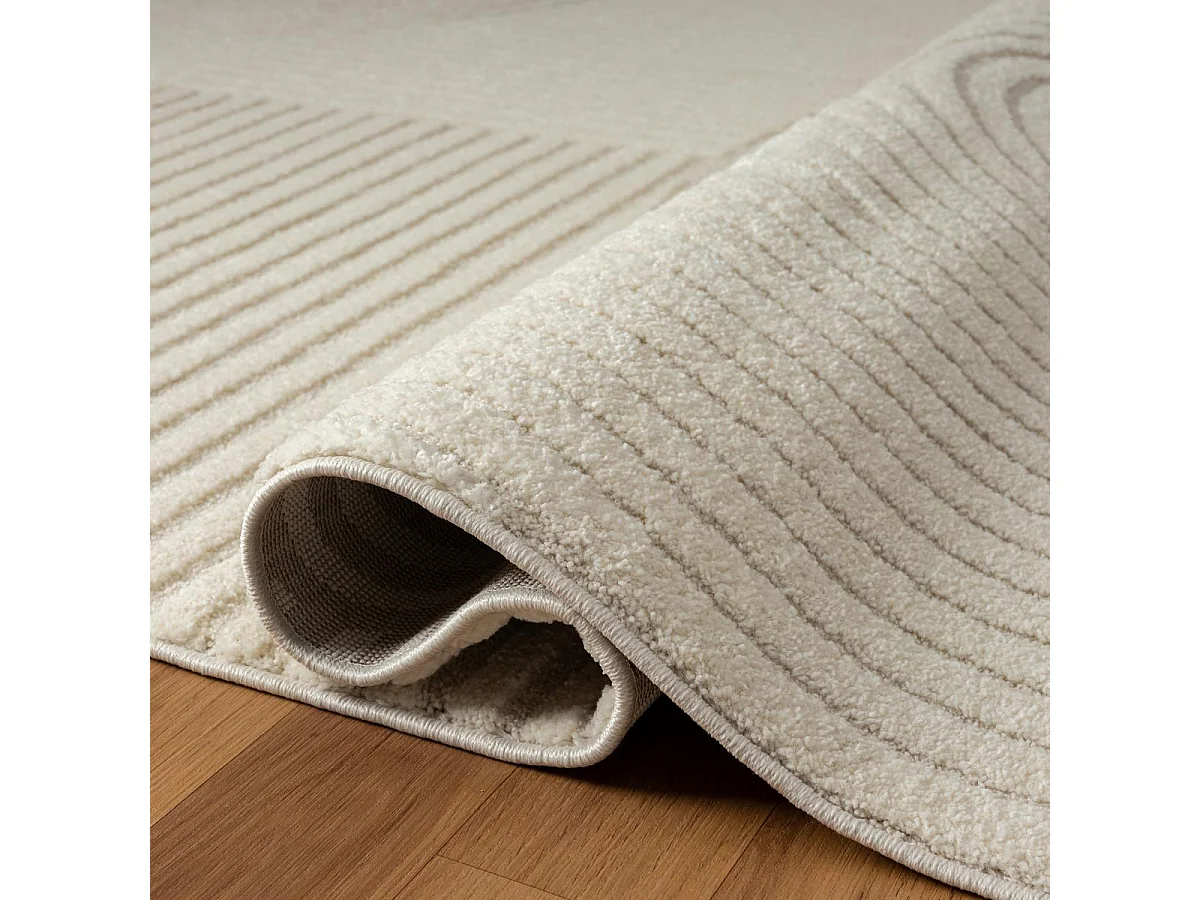 tappeto per sala da pranzo 240x340 tessuto rettangolo crema modello semplice LYN9 CERNAN