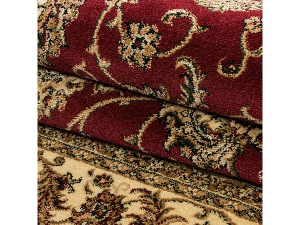 Tappeto orientale 160x230 rettangolo rosso intrecciato motivi orientali BISKO 1