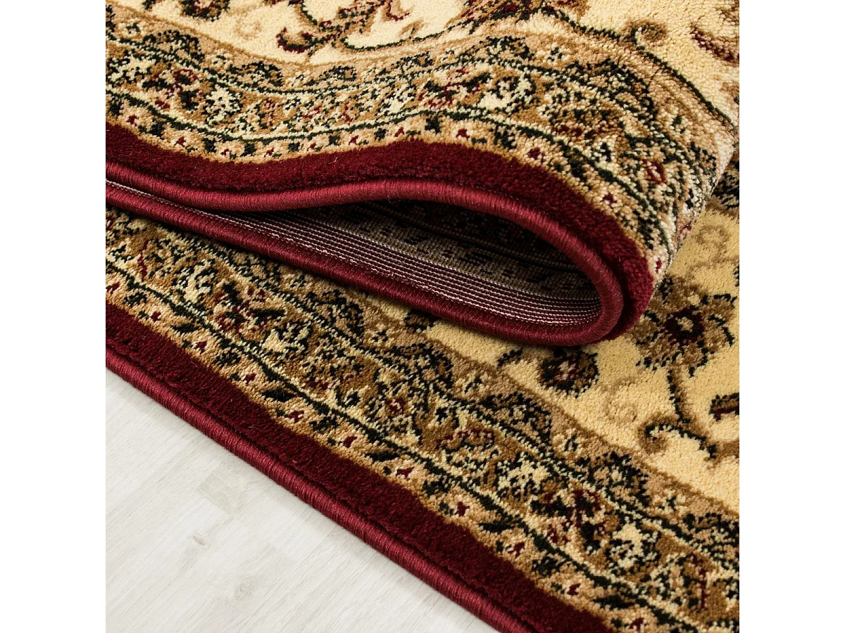 Tappeto orientale 160x230 rettangolo rosso intrecciato motivi orientali BISKO 1