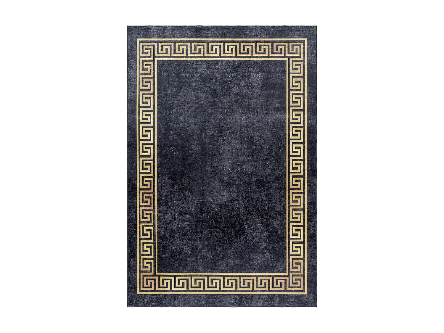 Tappeto Orient 160x230 rettangolo nero e beige intrecciato con motivi orientali HUSLIA