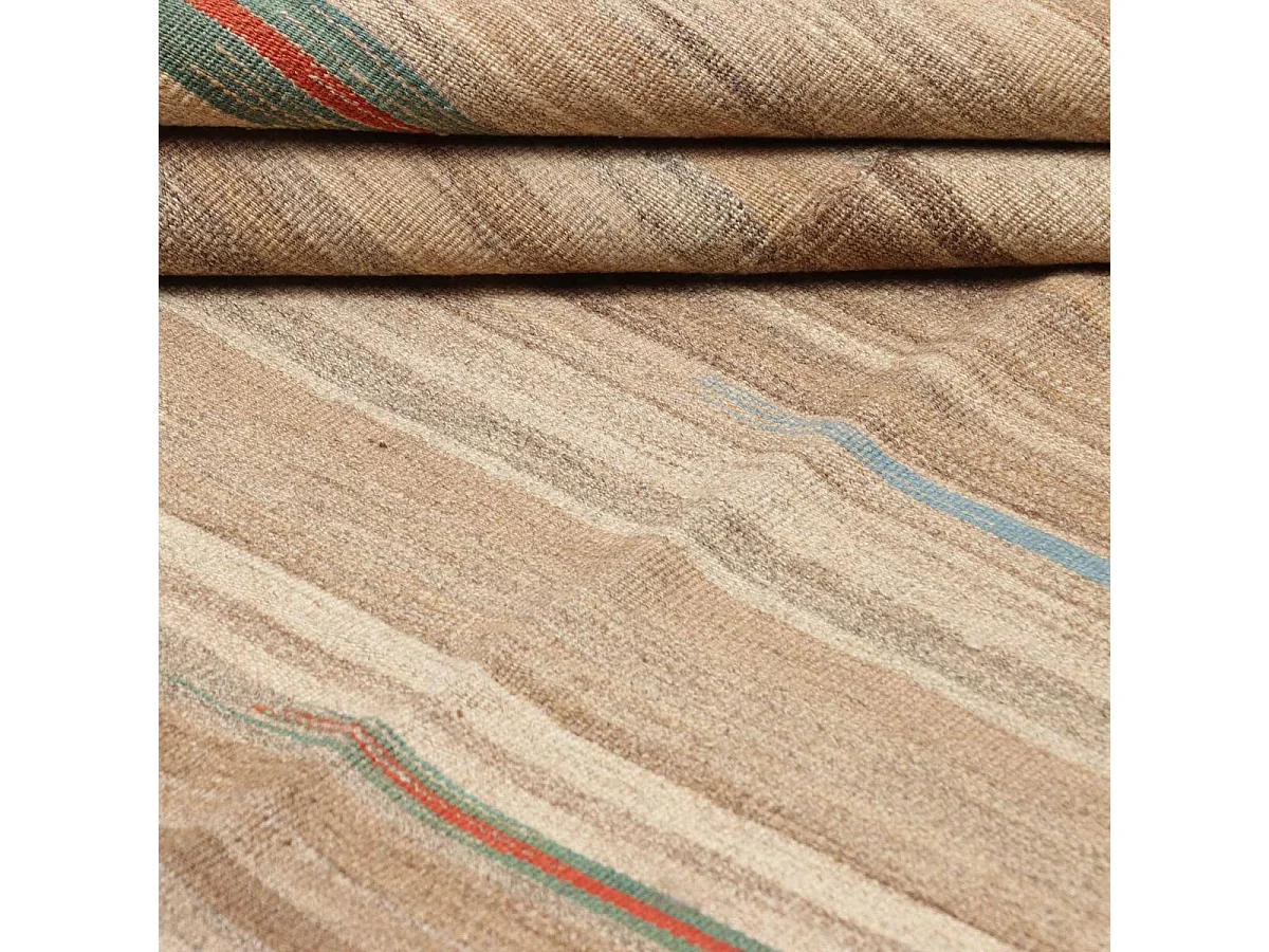 Authentique tapis d'Orient 166x210 kilim fait main en laine beige et bleu E