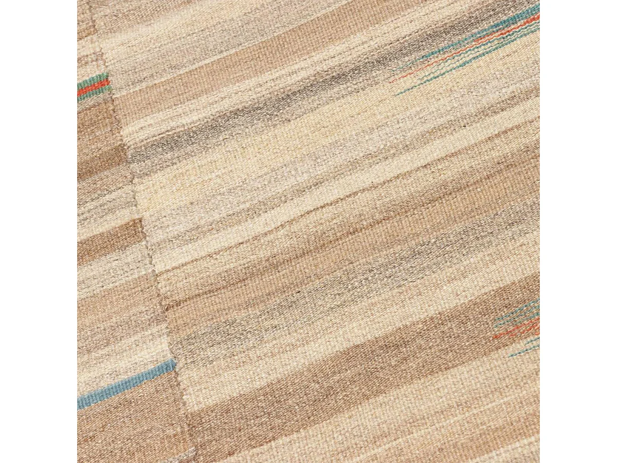 Authentique tapis d'Orient 166x210 kilim fait main en laine beige et bleu E