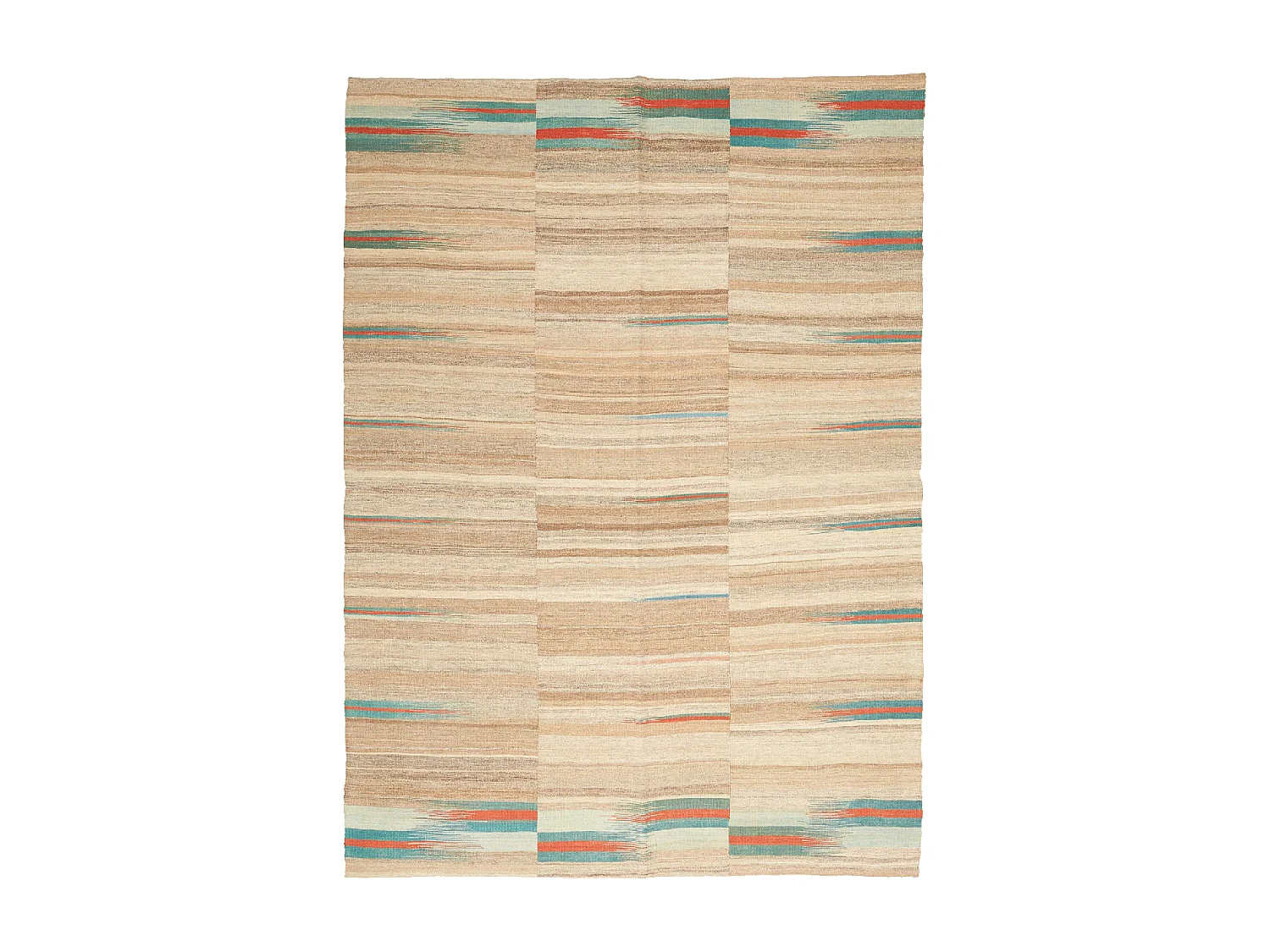 Authentique tapis d'Orient 166x210 kilim fait main en laine beige et bleu E