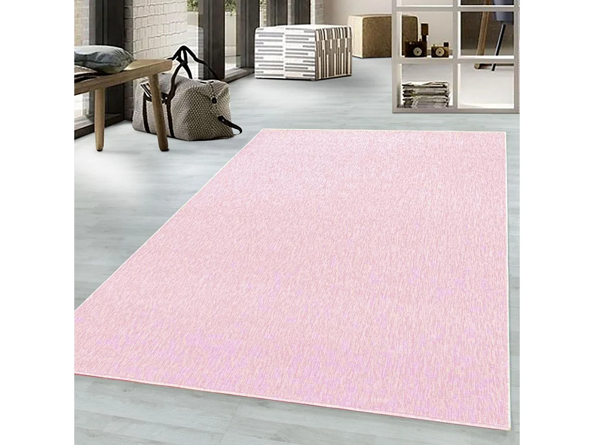 tappeto da soggiorno grande 240x340 tessuto rettangolo rosa tinta unita SAKRDA