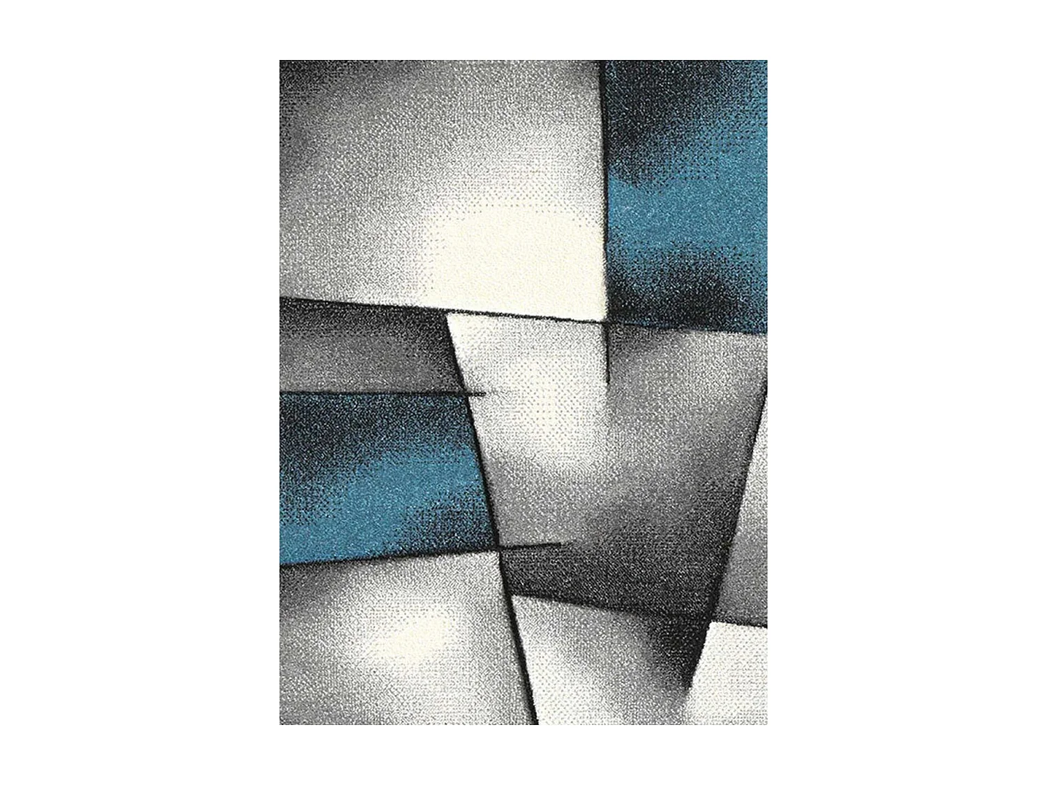 tapis couloir 80x300 tissé bleu rectangle motif géométrique LYN8 ULTIMA