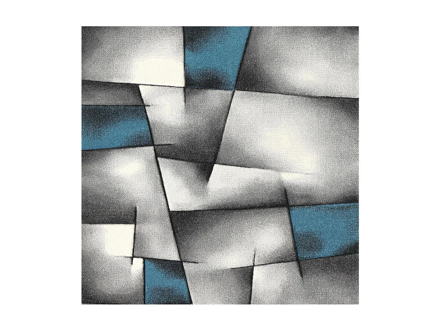 tapis couloir 80x300 tissé bleu rectangle motif géométrique LYN8 ULTIMA