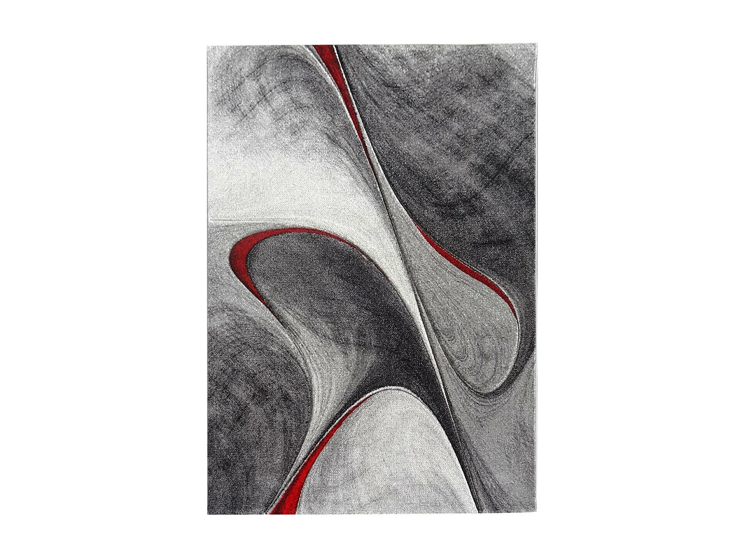 tapis salon Ø140cm tissé rouge et gris rond Motif rond GARCA