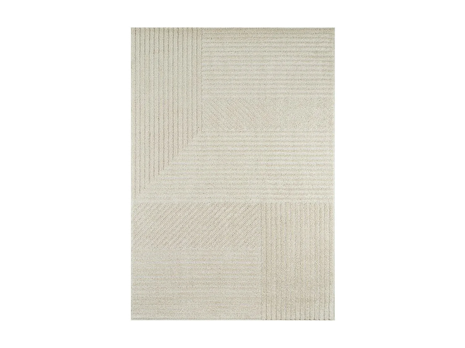 tapis chambre 120x170 tissé crème rectangle motif géométrique ELEGANCE C
