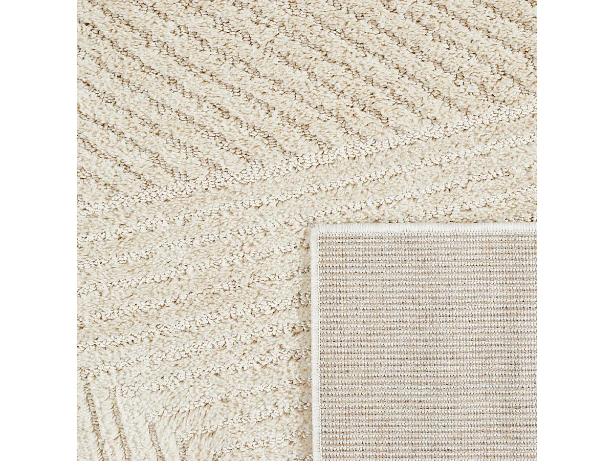 tapis chambre 120x170 tissé crème rectangle motif géométrique ELEGANCE C