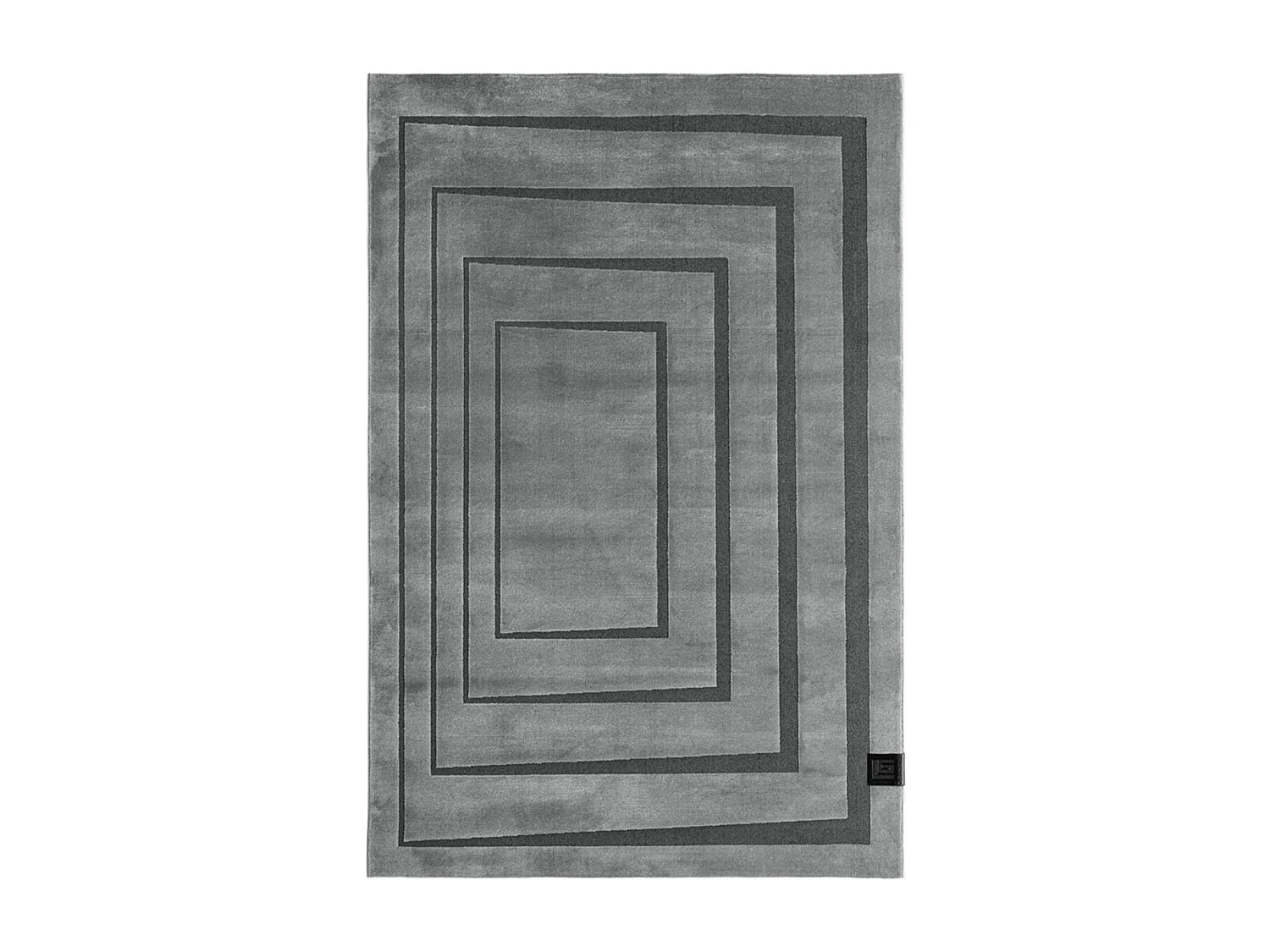 tapis chambre 160x230 tissé gris et noir rectangle motif géométrique PLAZA