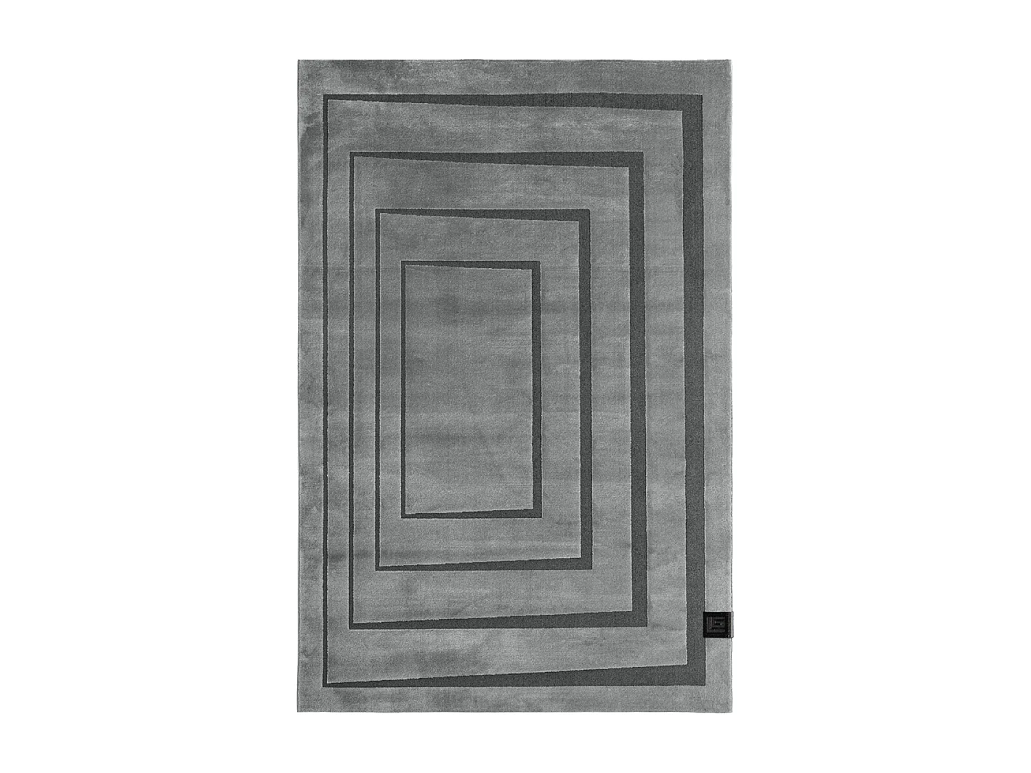 tappeto per camera da letto 160x230 motivo geometrico rettangolare intrecciato grigio e nero PLAZA