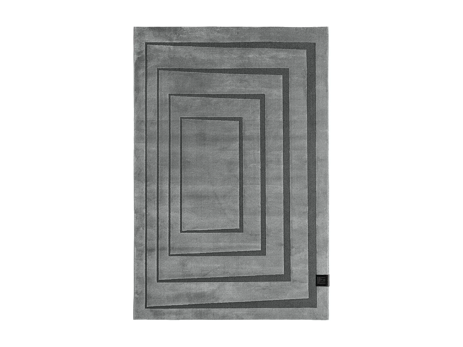 tappeto per camera da letto 160x230 motivo geometrico rettangolare intrecciato grigio e nero PLAZA