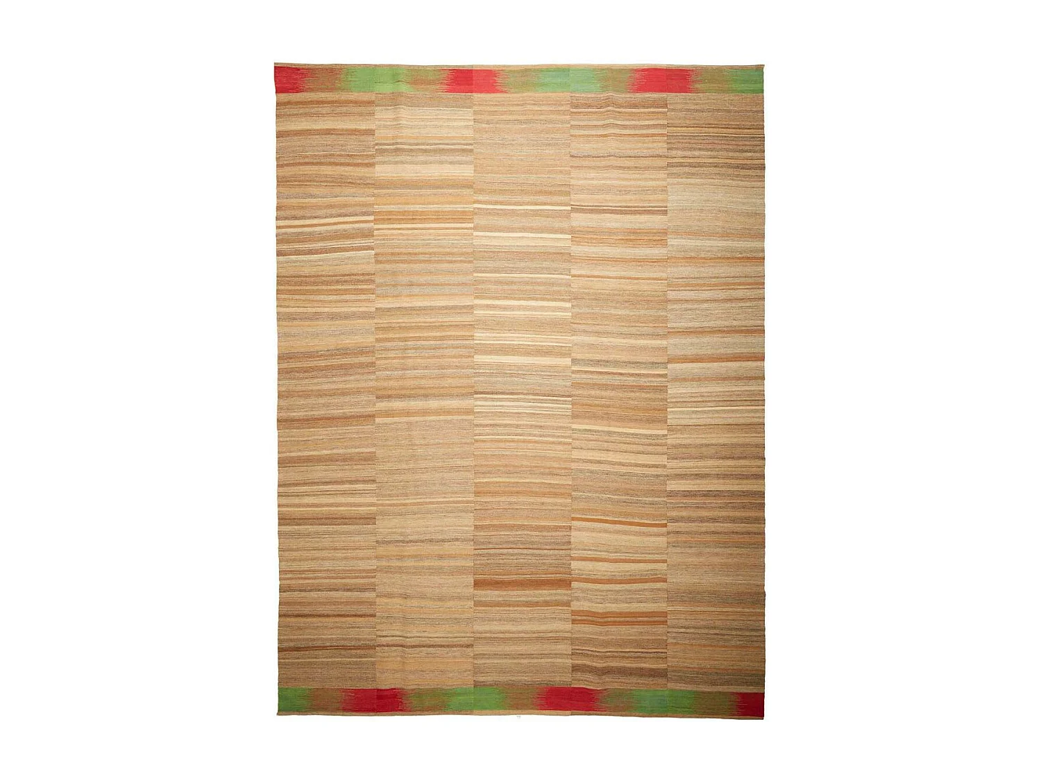 Authentique tapis d'Orient 296x391 kilim fait main en laine marron et rouge L