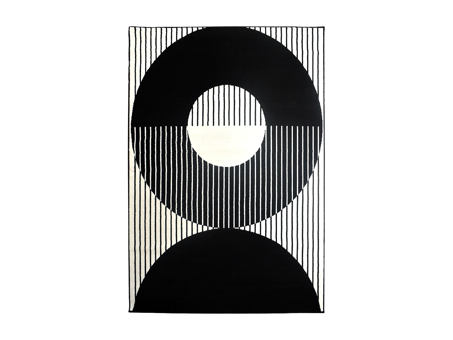 tappeto per camera da letto 80x150 tessuto rettangolare bianco e nero motivo geometrico AF1 VINILO