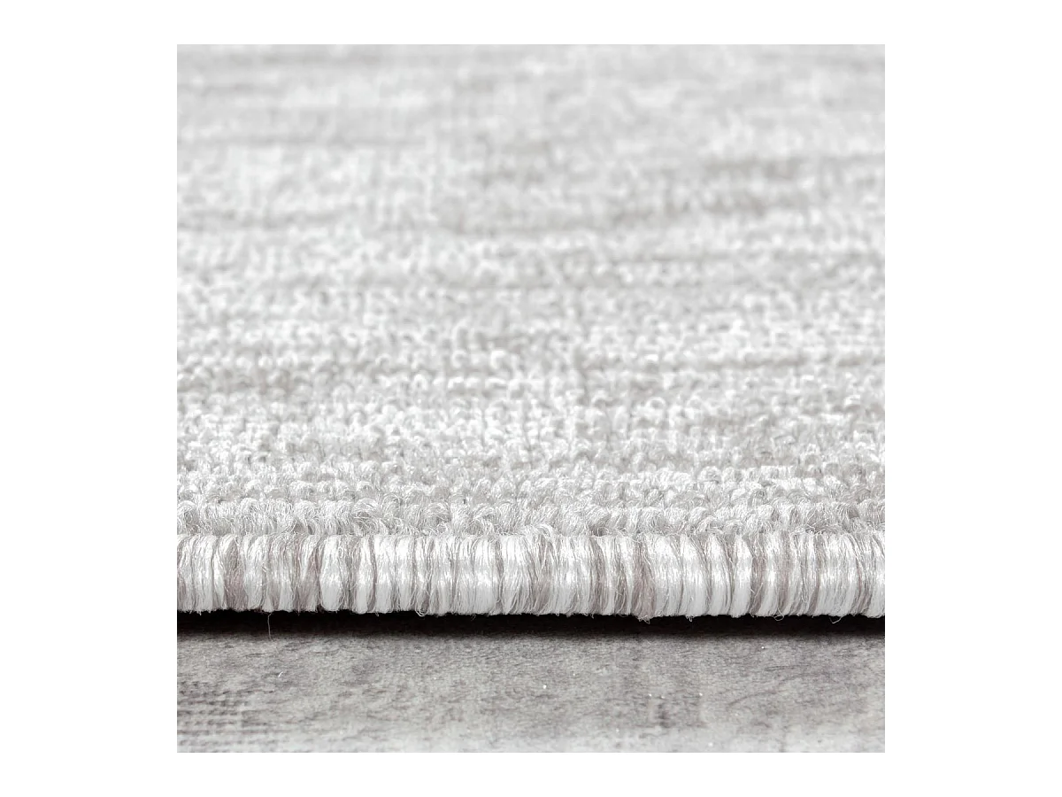 tapis salle de bain 140x200 tissé crème rectangle motif uni SAKRDA