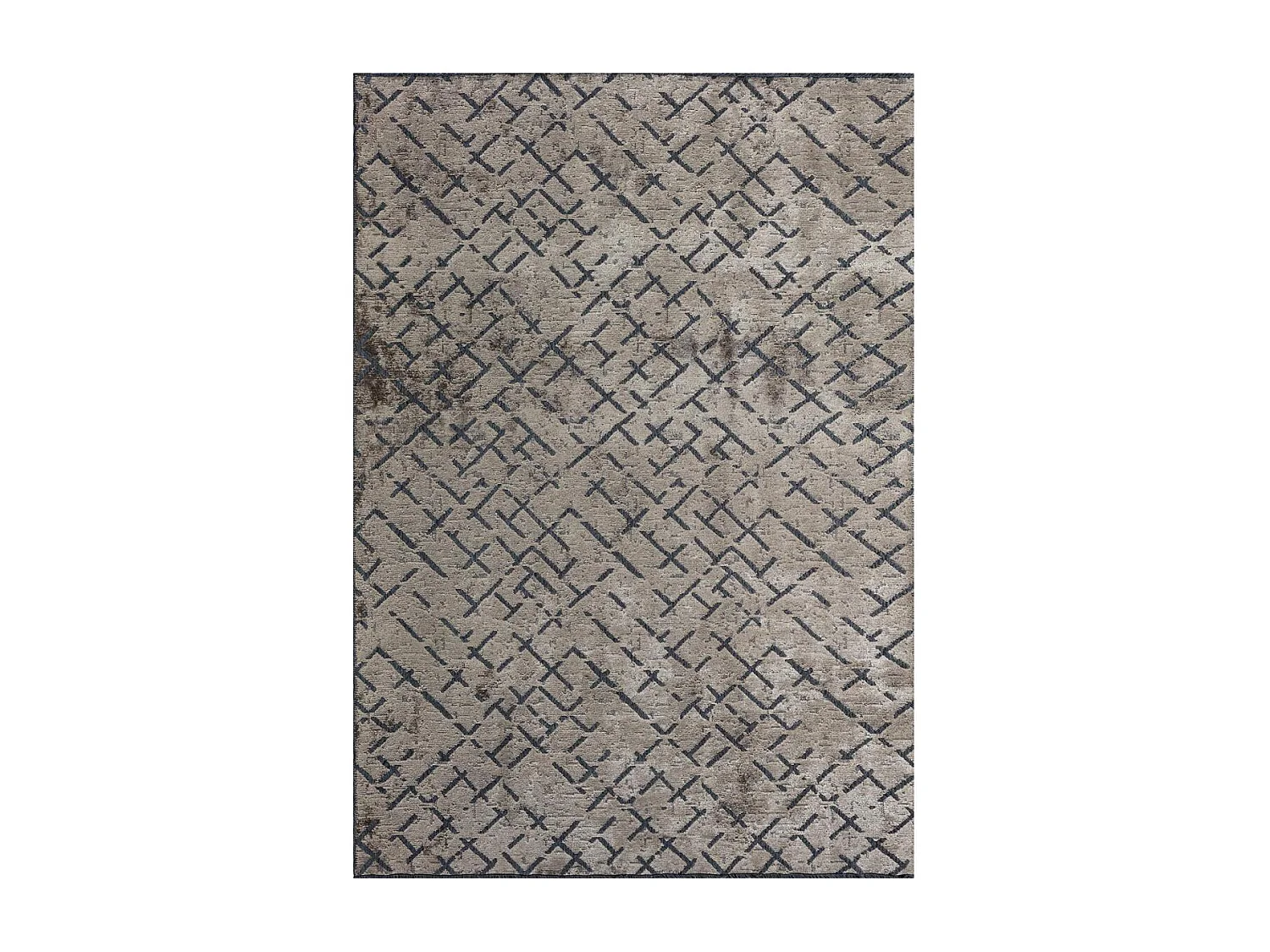 Tappeto Kilim 240x300 rettangolo intrecciato in cotone grigio modello semplice CRISTYEL