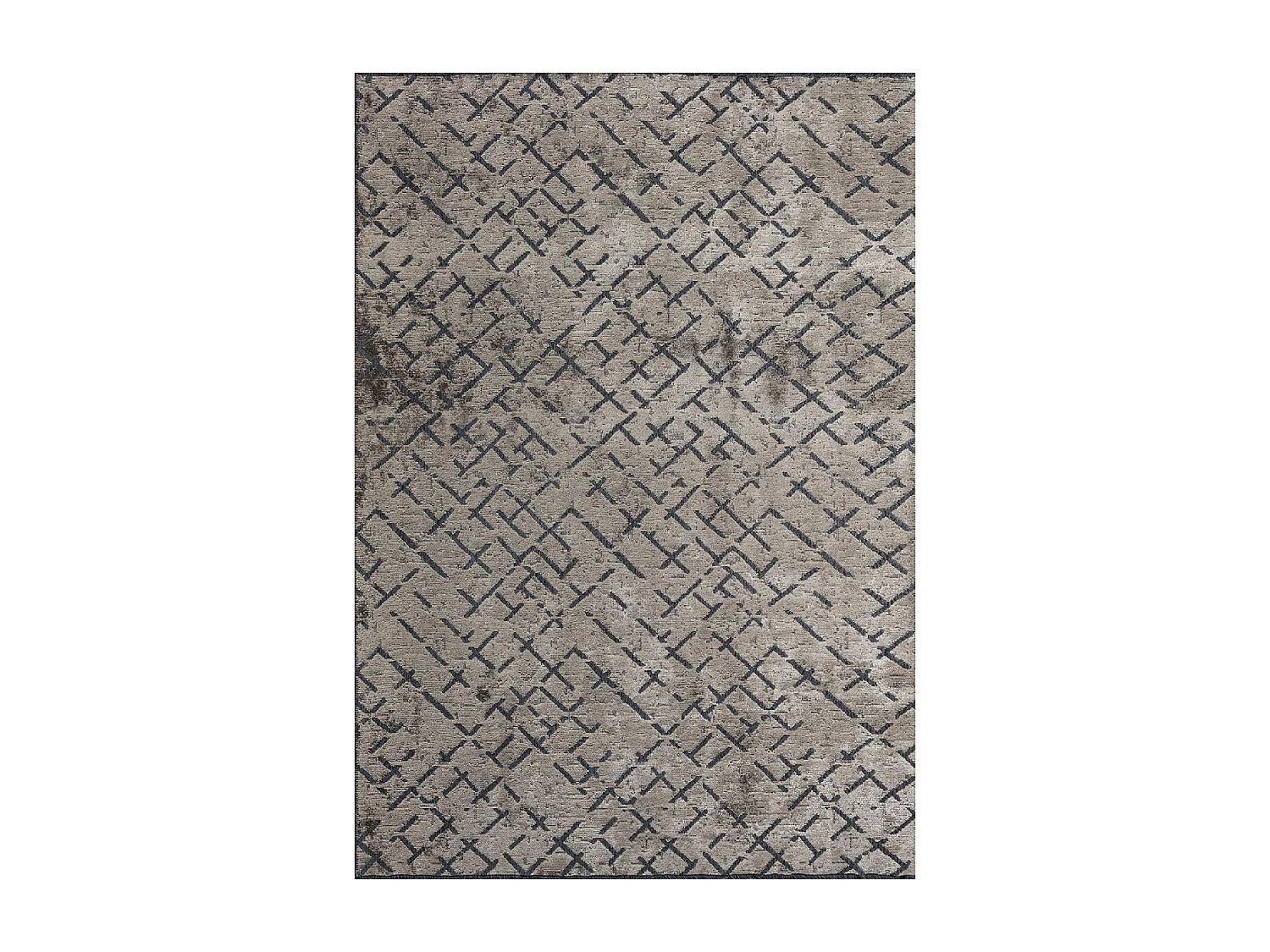 Tapis kilim 240x300 rectangle tissé en coton gris motif simple CRISTYEL