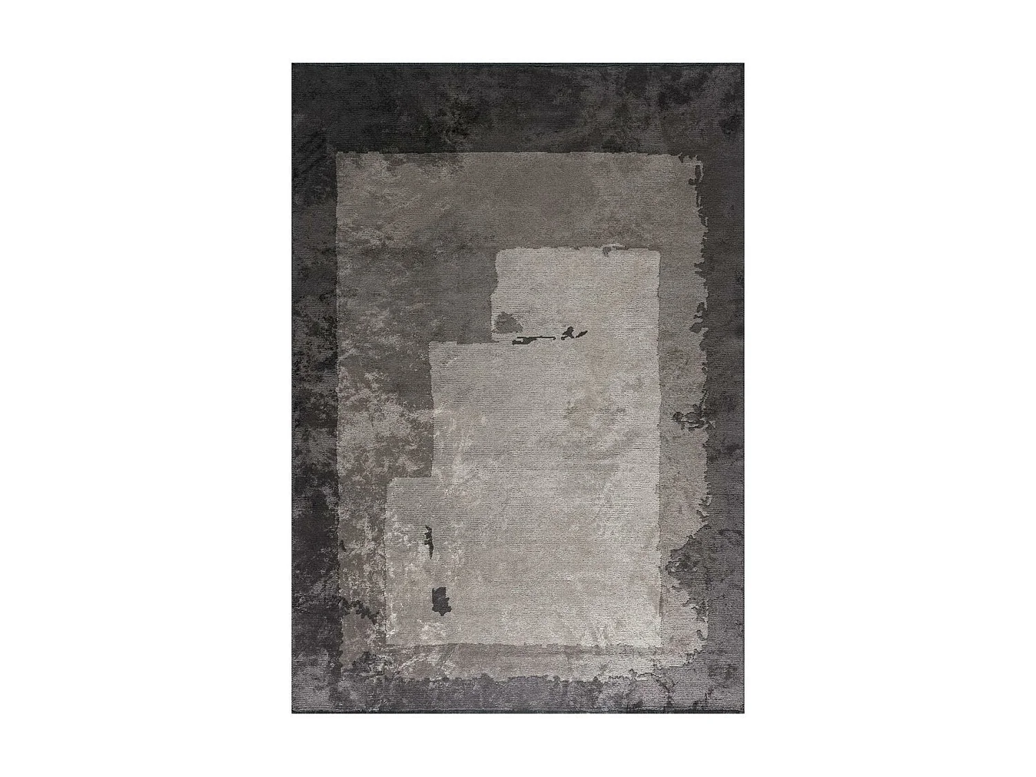 Tapis kilim 200x300 rectangle tissé en coton gris motif abstrait TRIGREY